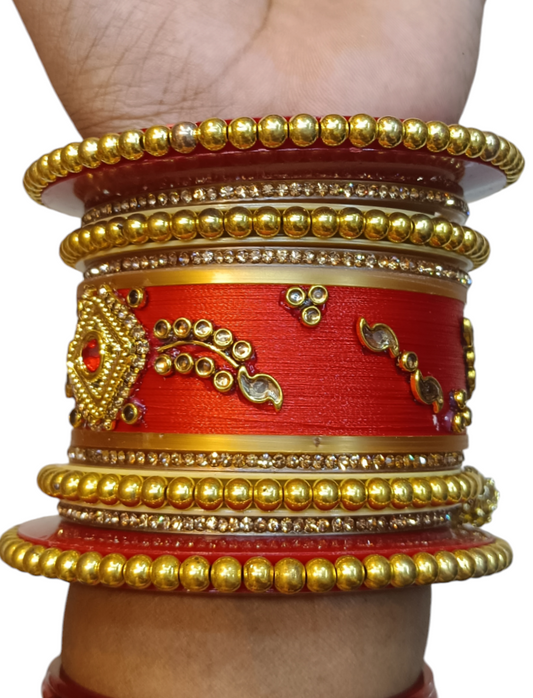 Nari Nakhre Bridal Chuda/ Bangles with Hanging Charms - Traditional Wedding Bangles