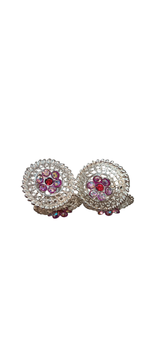 Nari Nakhre Designer Silver-Plated Toe Rings with Stone Studs